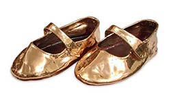 Banho Bronze Brilhante Sapatinho de Bebê 