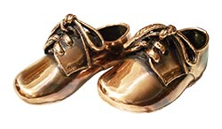 Banho Bronze Envelhecido Sapatinho de Bebê 
